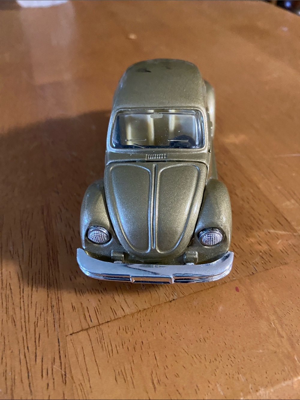 Vintage Collectible Beetle Bug Volkswagen Car Metallic gold working wheels METAL